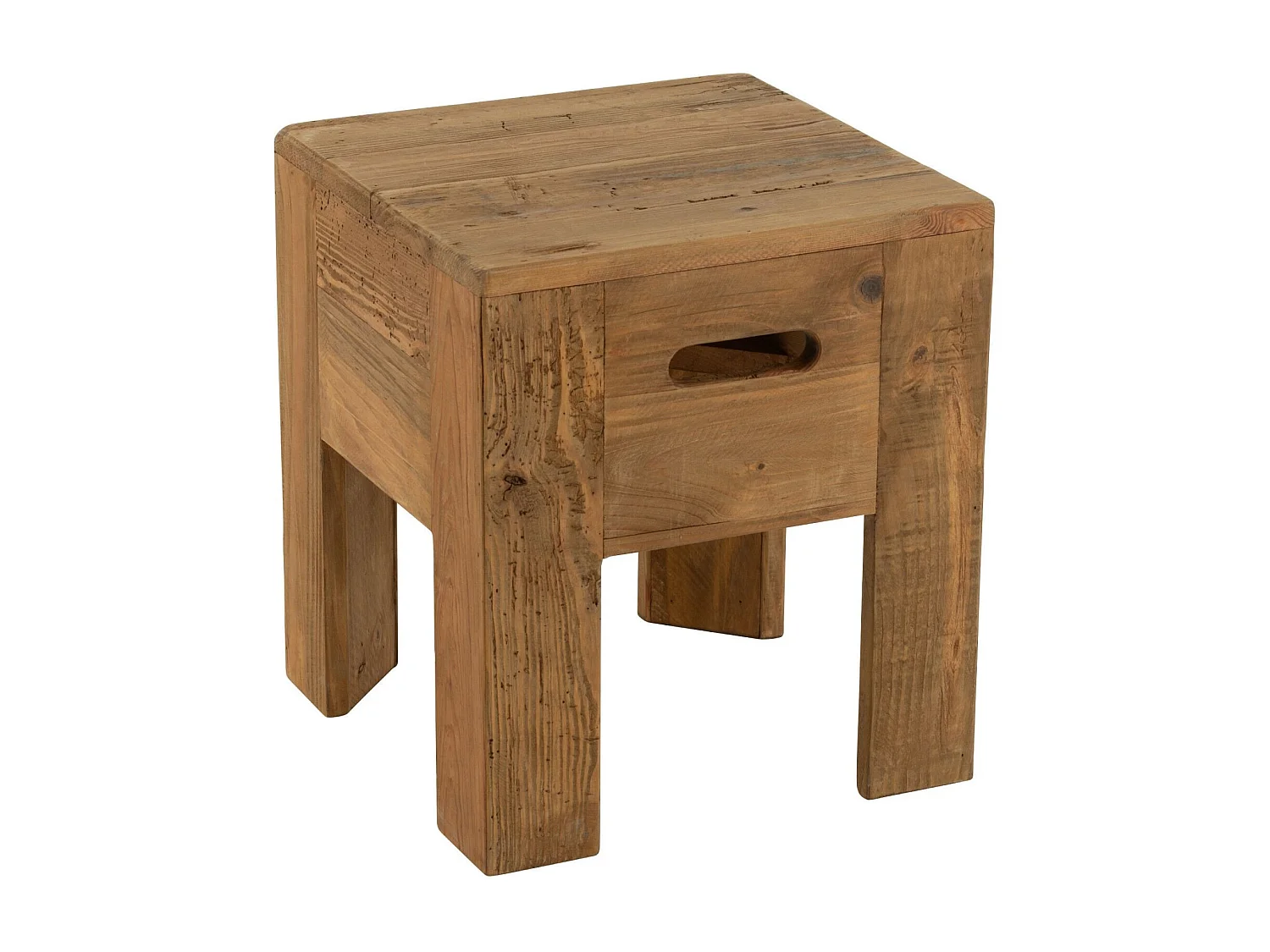 Tabourets en bois massif carrés (lot de 2) - TERRA