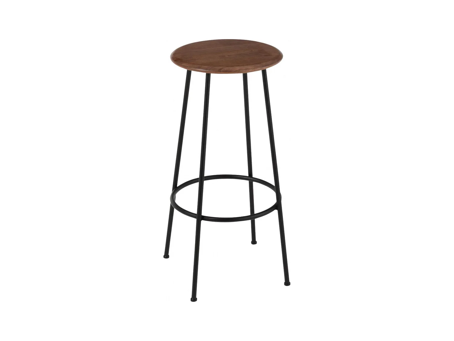 Tabourets de bar en bois et métal style industriel (lot de 2) - VARNY