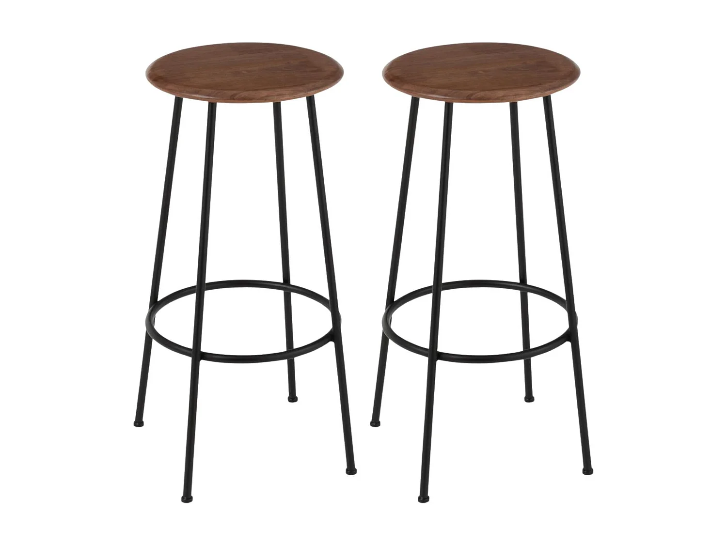 Tabourets de bar en bois et métal style industriel (lot de 2) - VARNY