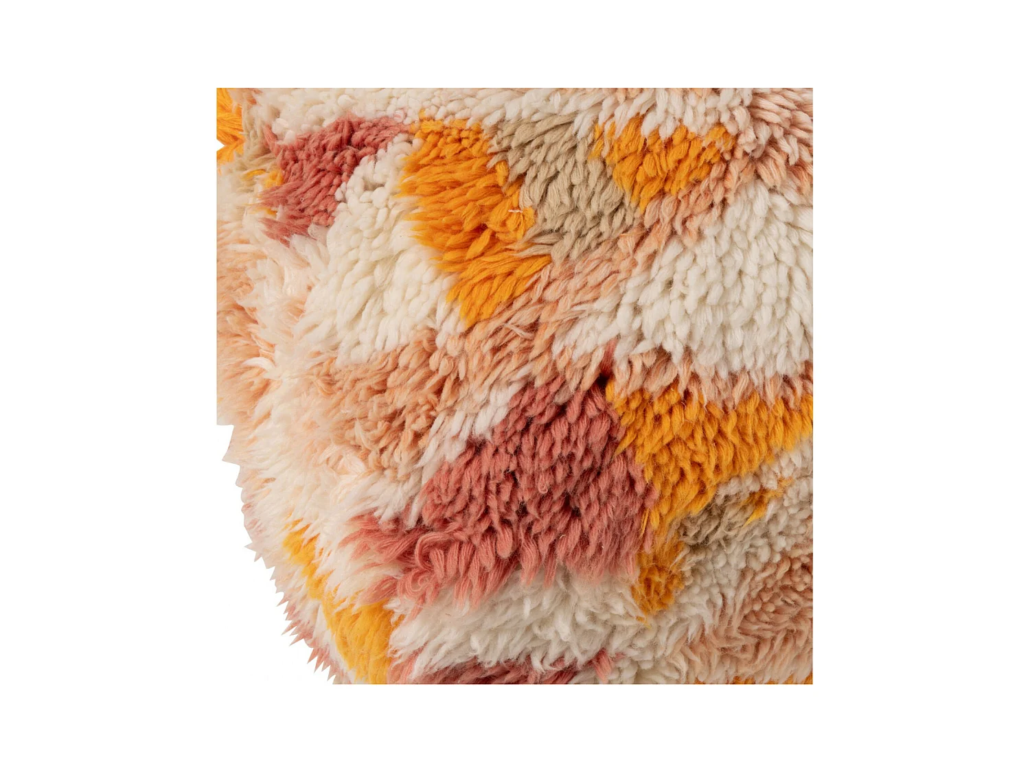 Pouf carré ethnique en laine multicolore - PATCHA