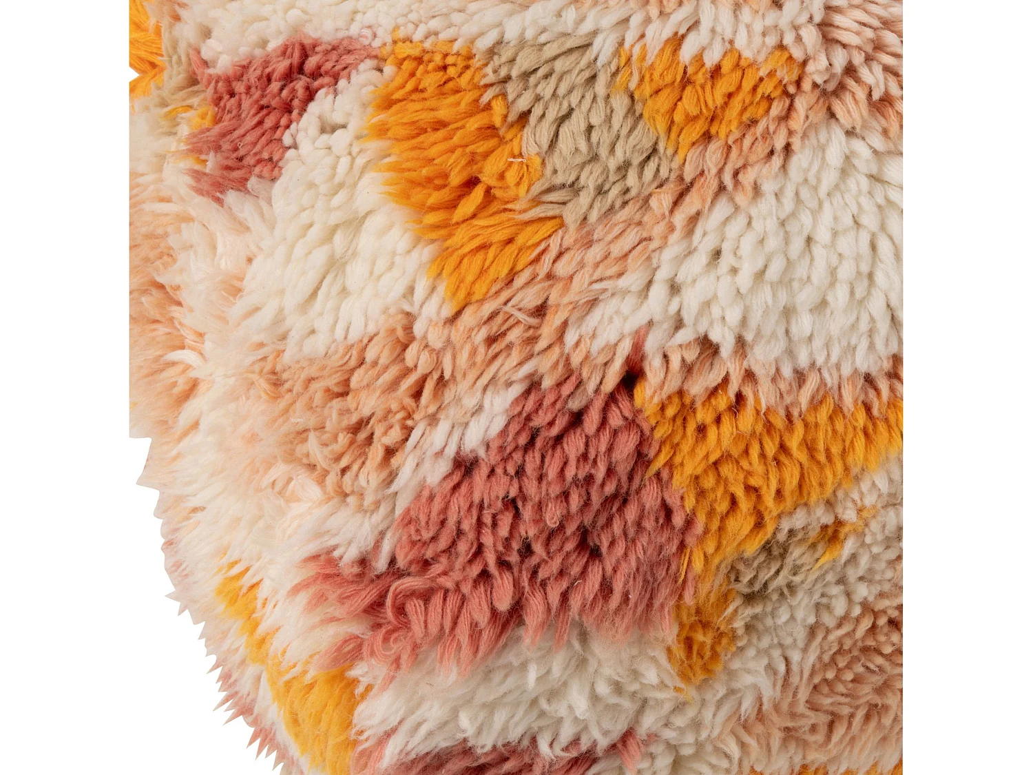 Pouf carré ethnique en laine multicolore - PATCHA