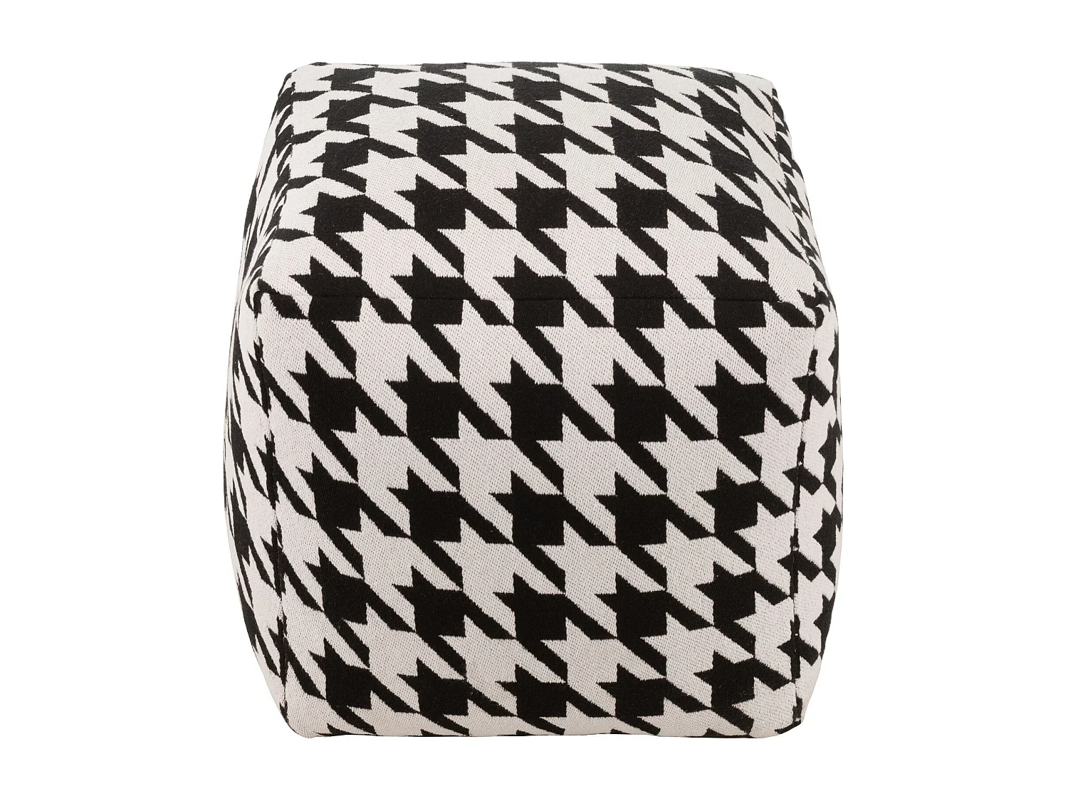 Poufs carrés pied-de-poule large noir et blanc (lot de 2) - POULEA
