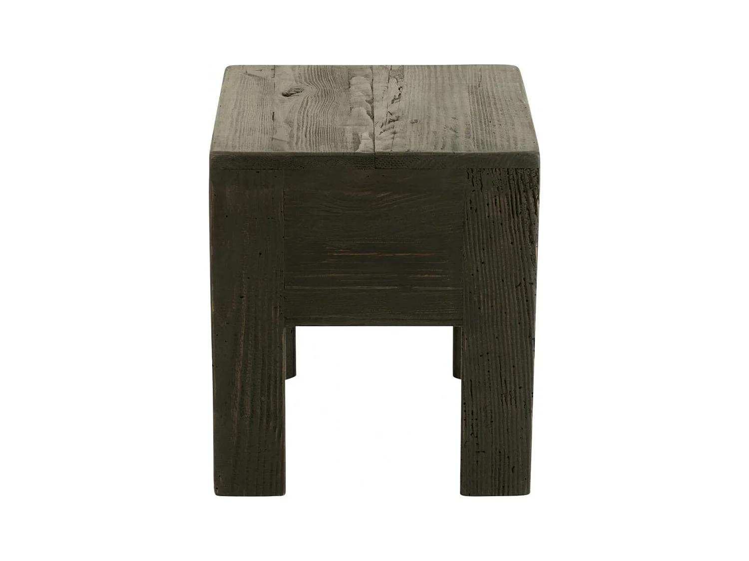 Tabourets en bois massif carrés (lot de 2) - TERRA