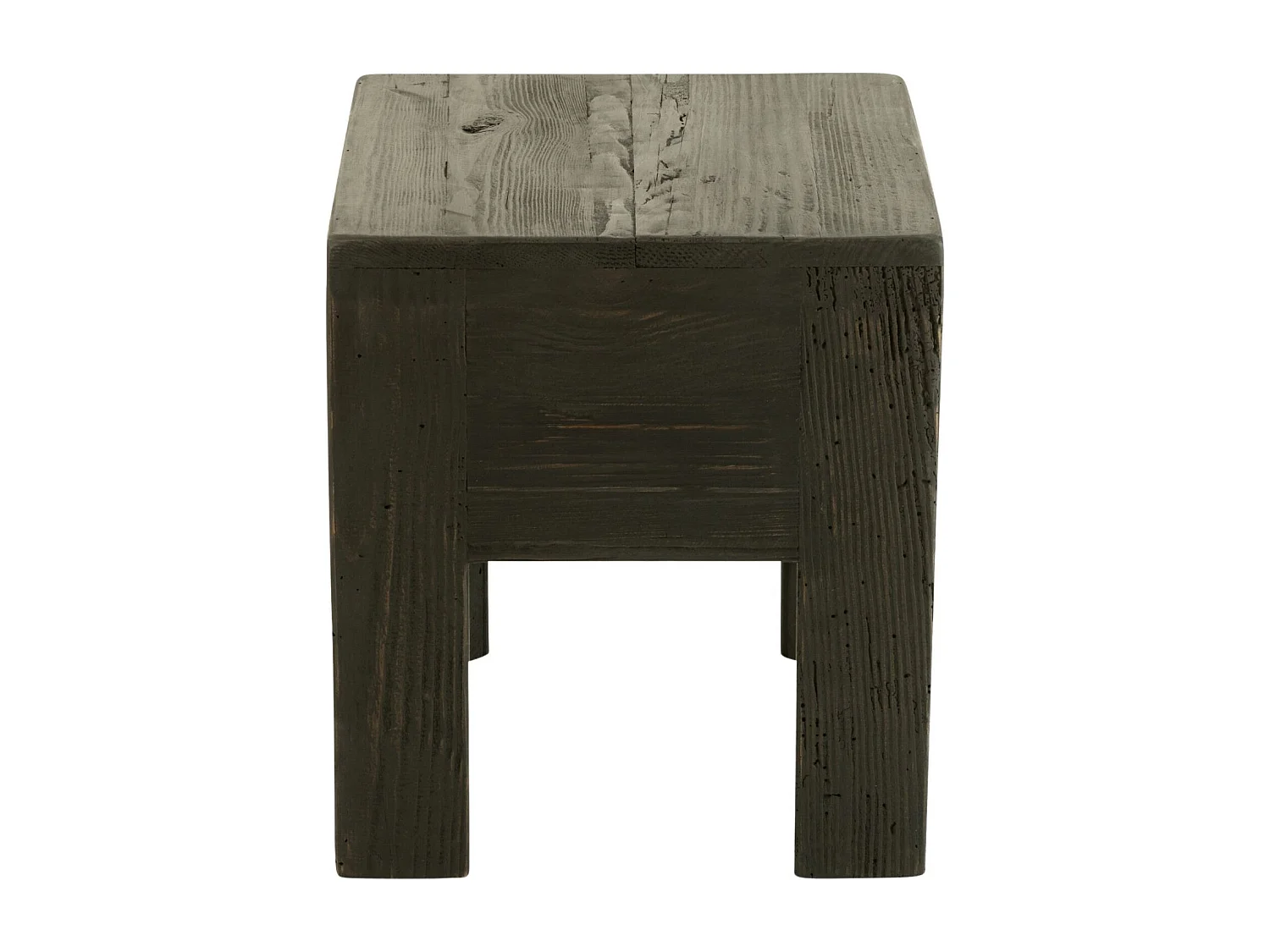 Tabourets en bois massif carrés (lot de 2) - TERRA