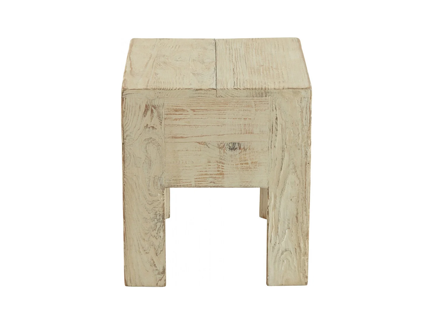Tabourets en bois massif carrés (lot de 2) - TERRA