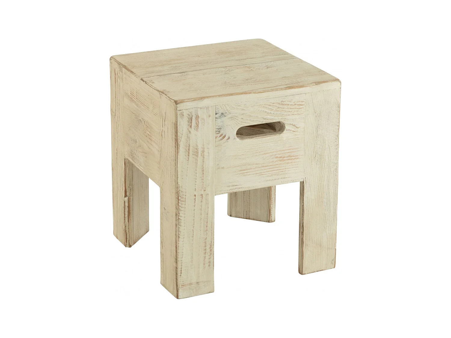 Tabourets en bois massif carrés (lot de 2) - TERRA