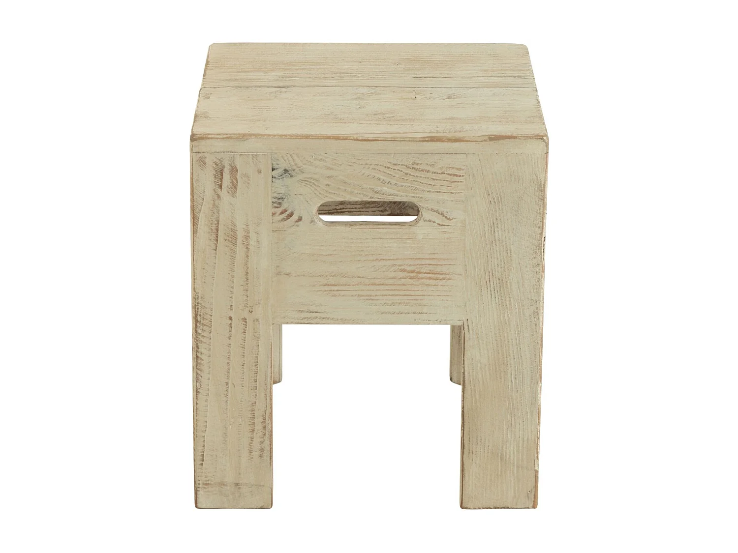 Tabourets en bois massif carrés (lot de 2) - TERRA