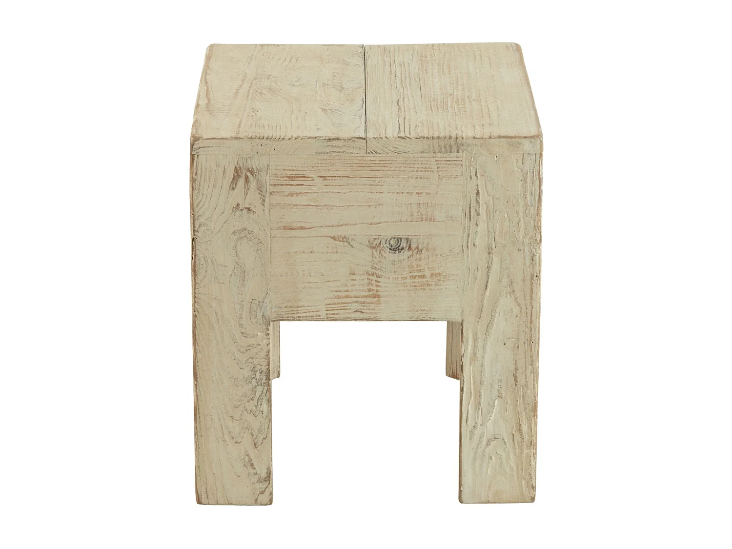 Tabourets en bois massif carrés (lot de 2) - TERRA
