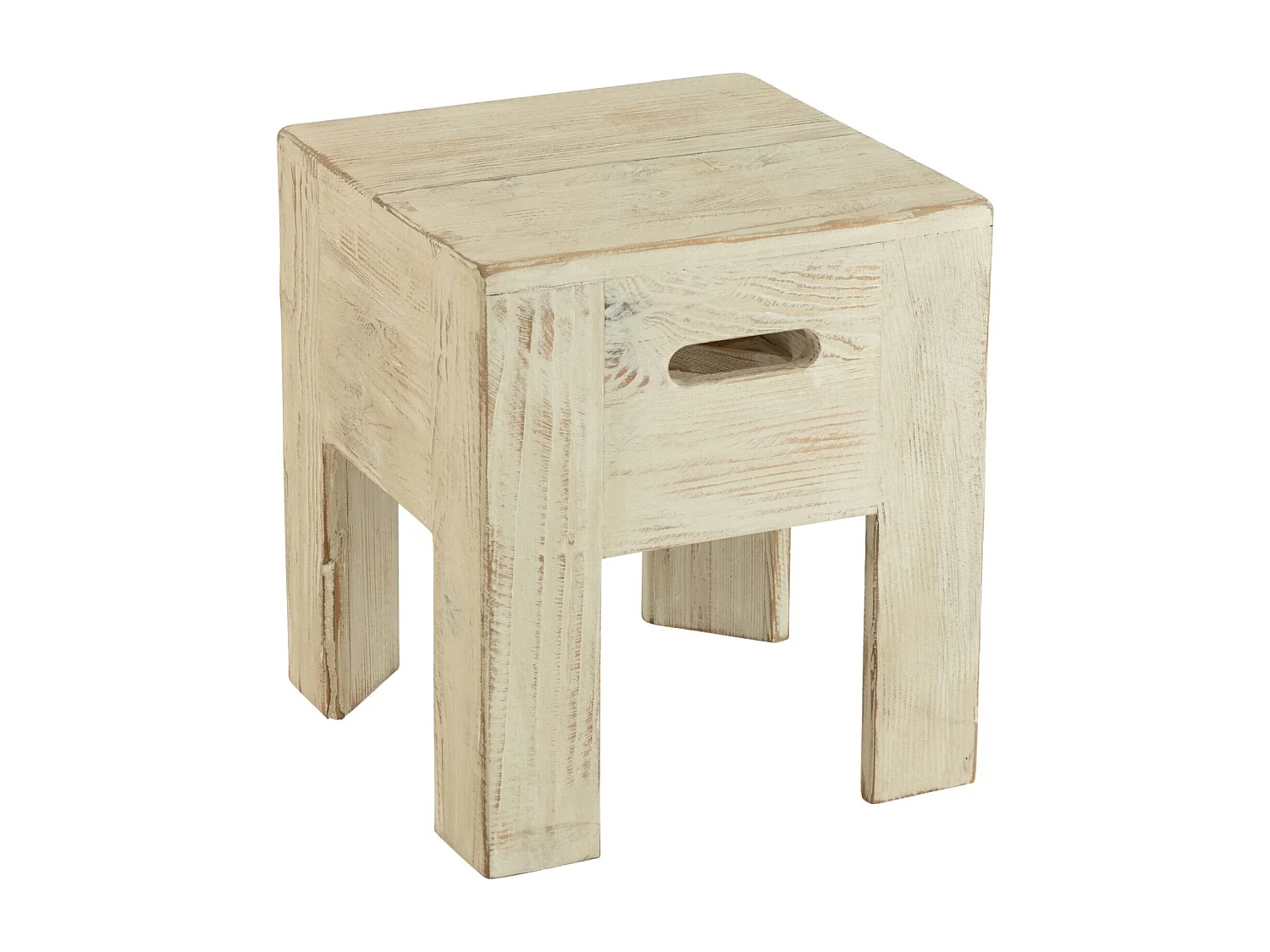 Tabourets en bois massif carrés (lot de 2) - TERRA