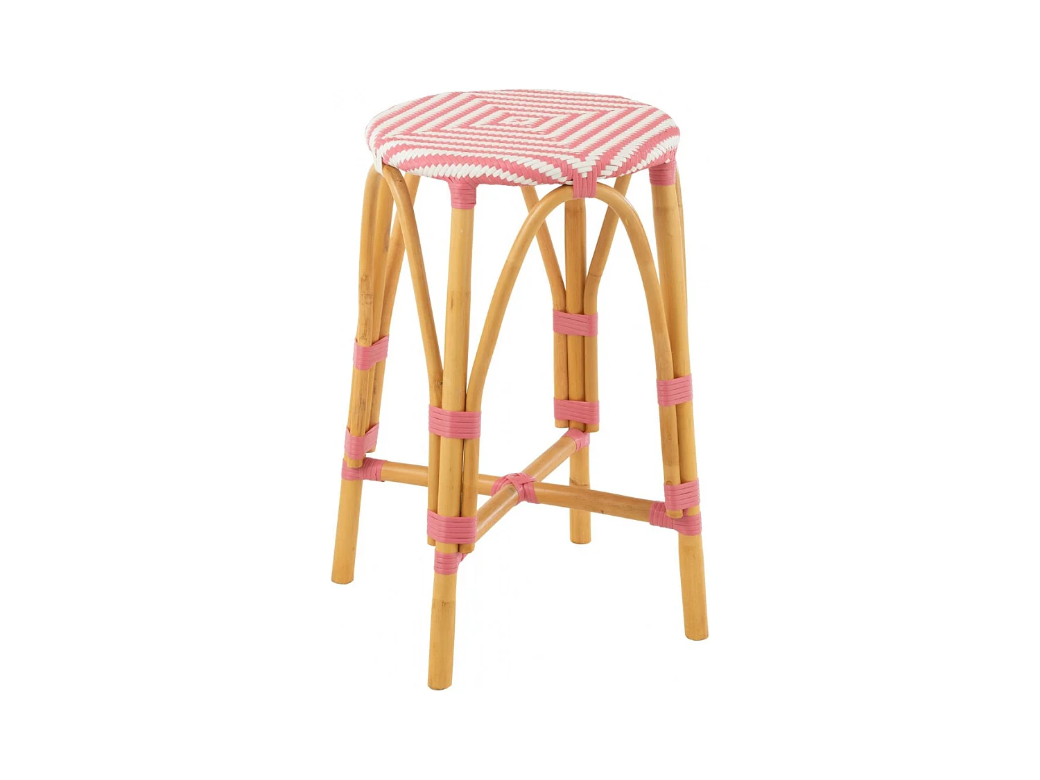 Tabourets de bar parisiens assise tressée (lot de 2) - MONTMARTRE