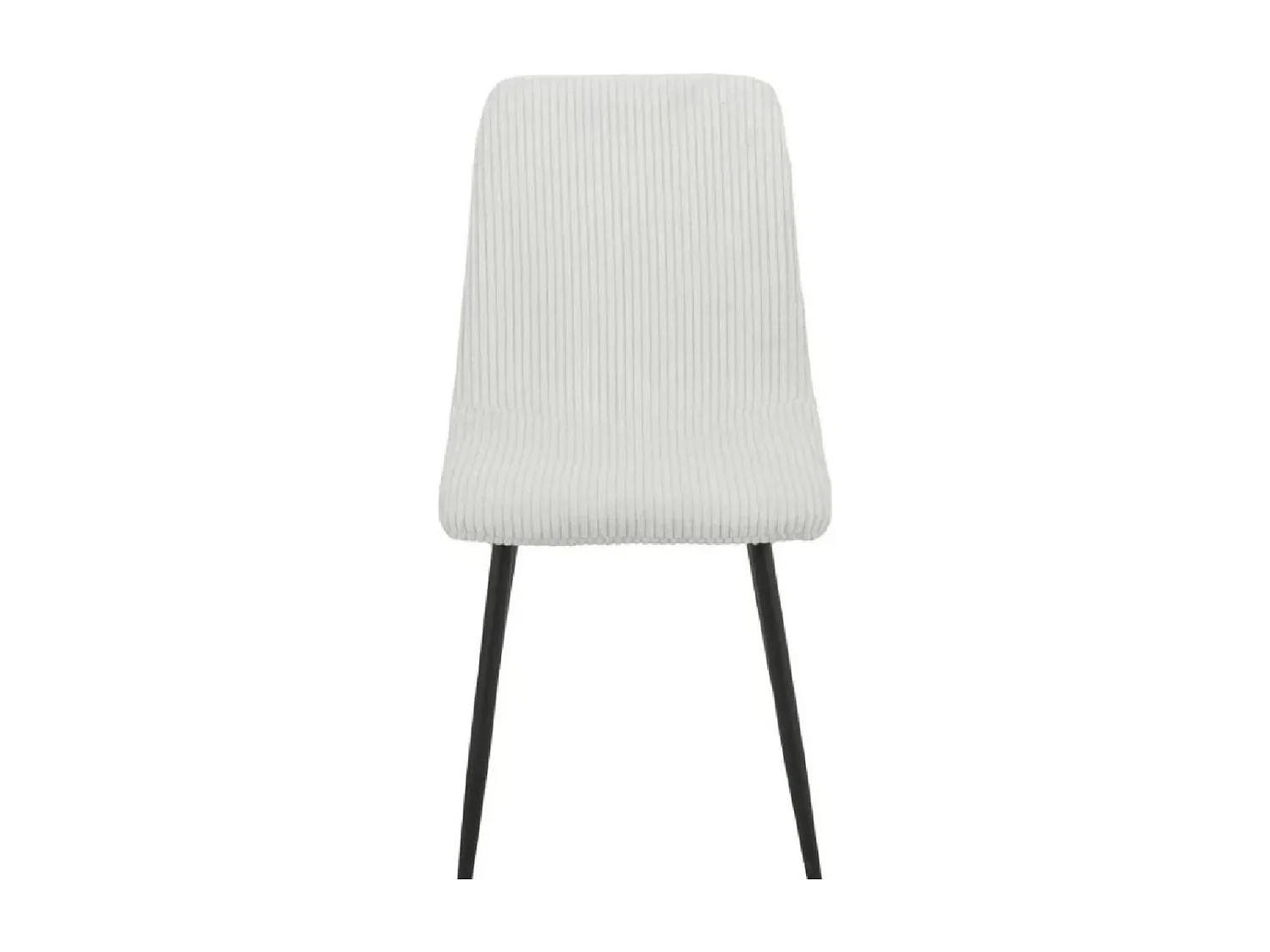 Lot de 4 chaises BOBBY pieds métal noir assise velours côtelé Blanc cassé