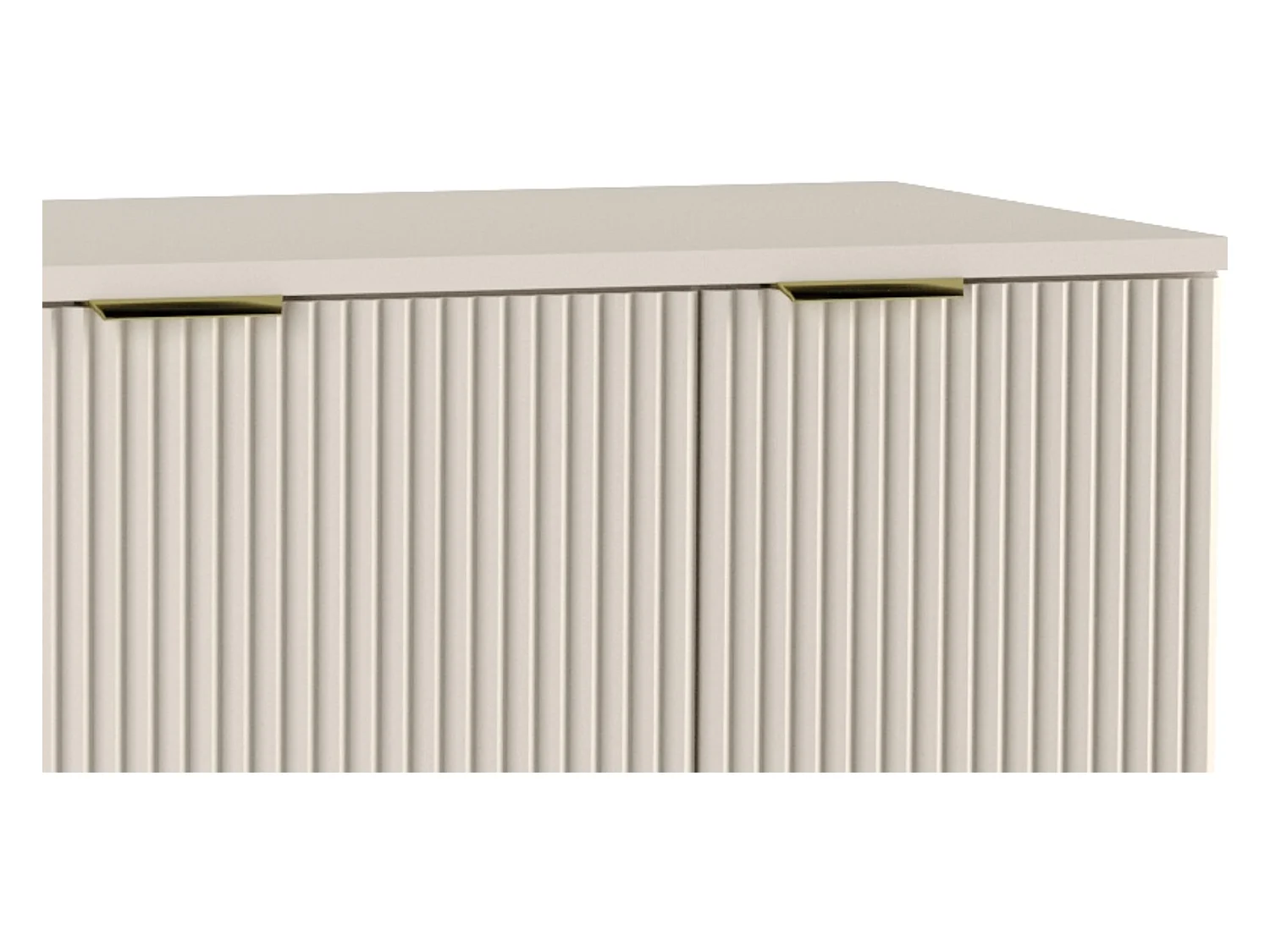 Kaszmirowy Zestaw Łazienkowy 120cm Szafka Blat Słupek Ryflowane Fronty