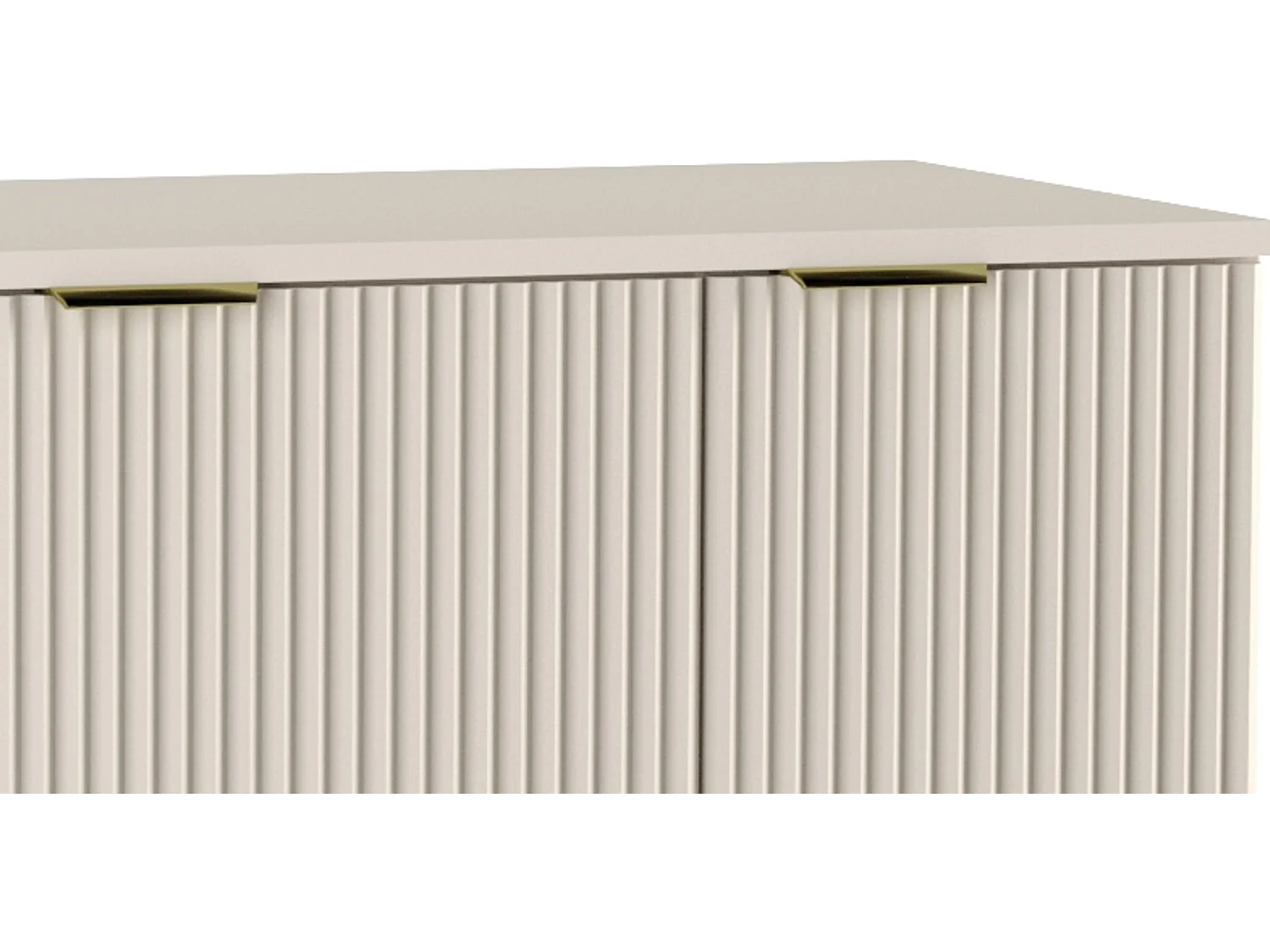 Kaszmirowy Zestaw Łazienkowy 120cm Szafka Blat Słupek Ryflowane Fronty