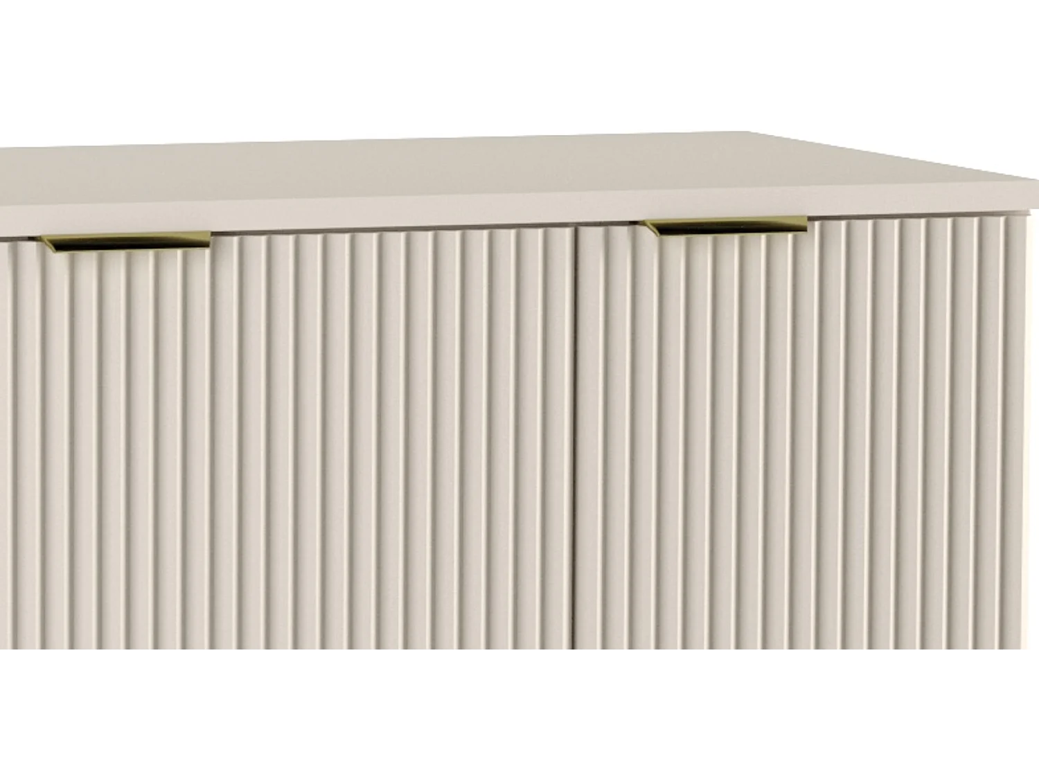 Kaszmirowy Zestaw Łazienkowy 120cm Szafka Blat Słupek Ryflowane Fronty