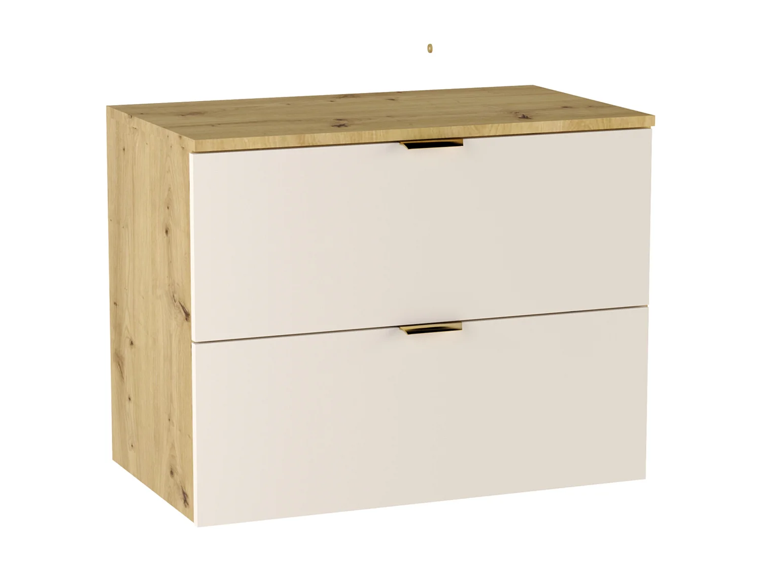 Set da bagno 80 cm Kashmir  / Rovere Noce Mobile con piano + Colonna Orio