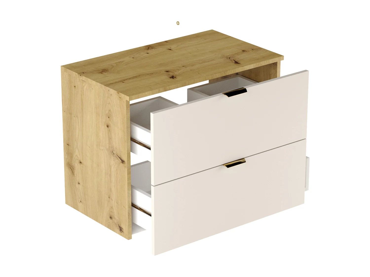 Set da bagno 80 cm Kashmir  / Rovere Noce Mobile con piano + Colonna Orio