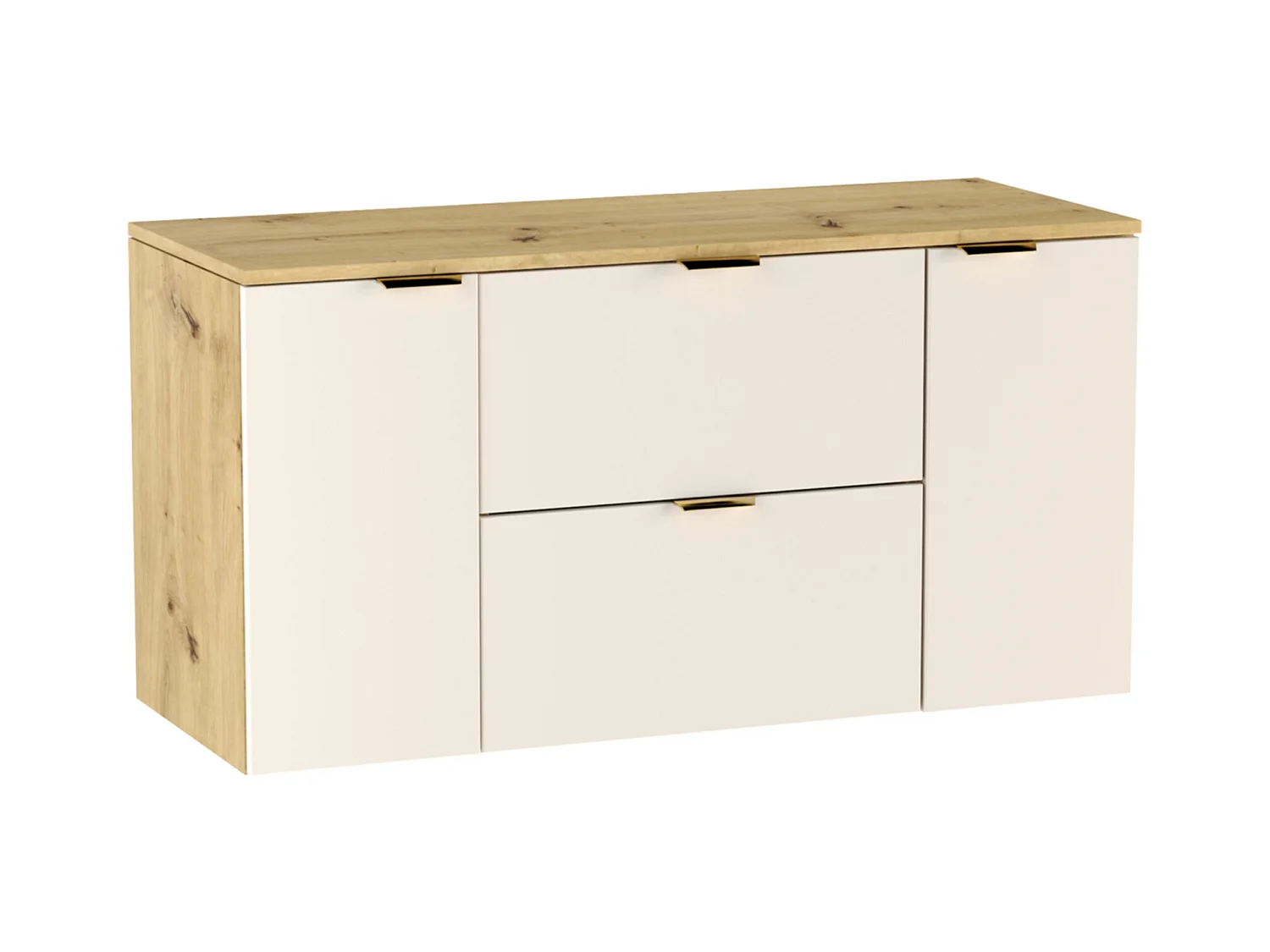 Zestaw Łazienkowy 120cm Szafka z Blatem Słupek Kaszmir  / Dąb Orzech Orio