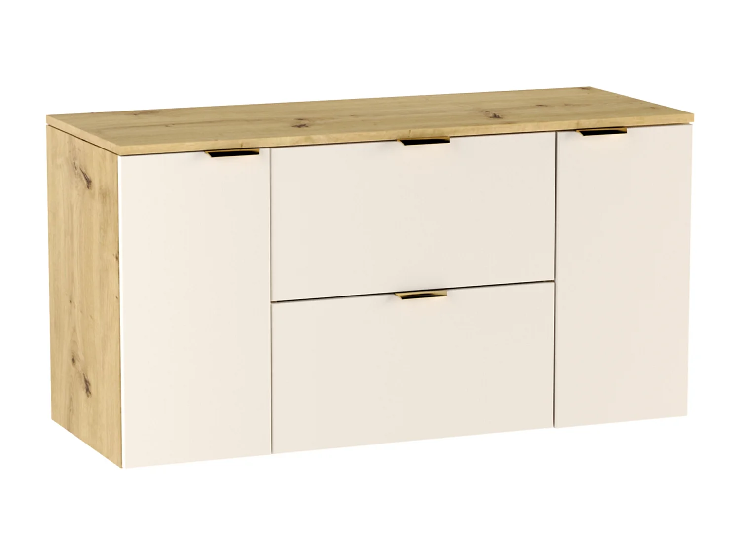 Zestaw Łazienkowy 120cm Szafka z Blatem Słupek Kaszmir  / Dąb Orzech Orio