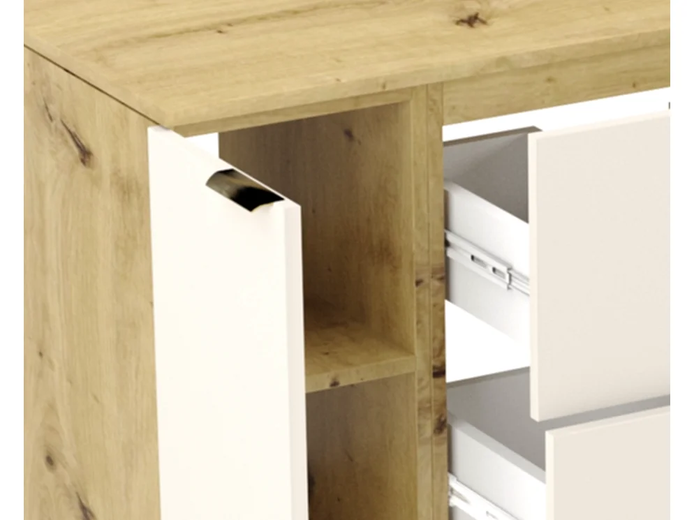 Set da bagno 120 cm Kashmir  / Rovere Noce Mobile con piano + Colonna Orio