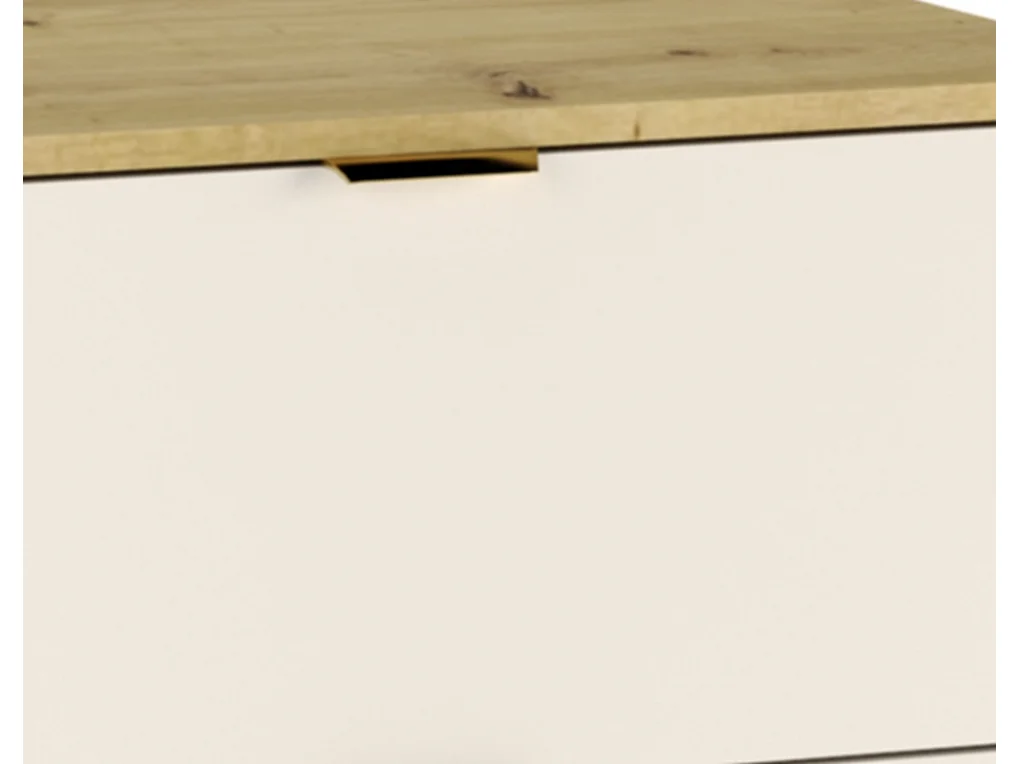 Ensemble de salle de bain 100 cm Cachemire  / Chêne noyer Armoire avec plateau et étagère + colonne Orio