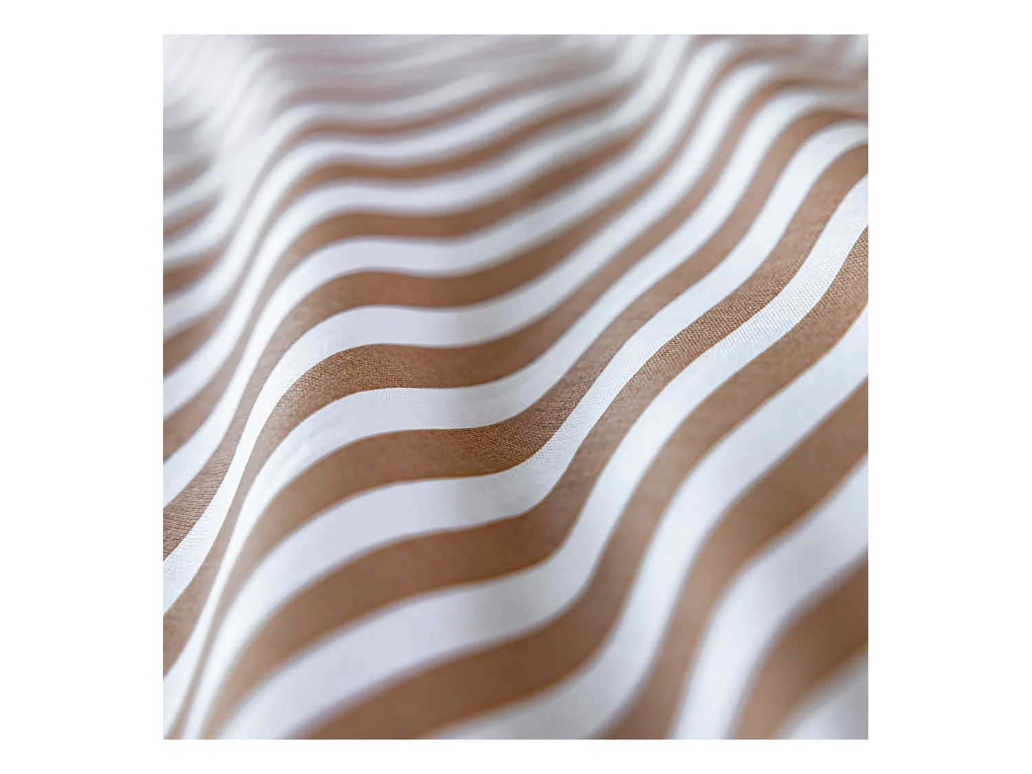 Parure de lit 260x240 coton à rayures marron Terre de Nuit Horizon