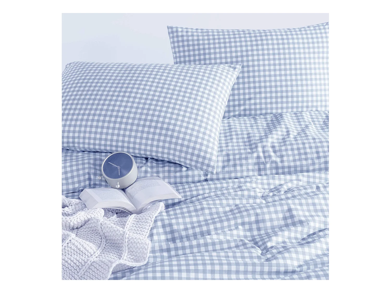 Parure de lit Vichy 260x240 Bleu