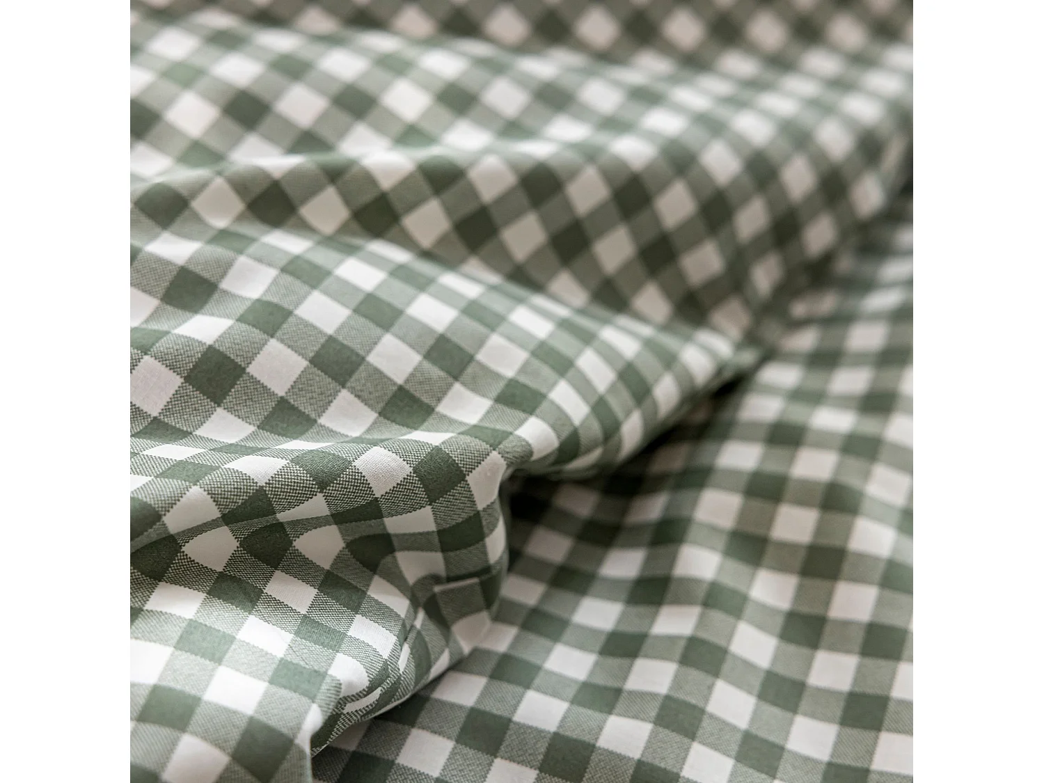 Parure de lit Vichy 140x200 Vert foncé