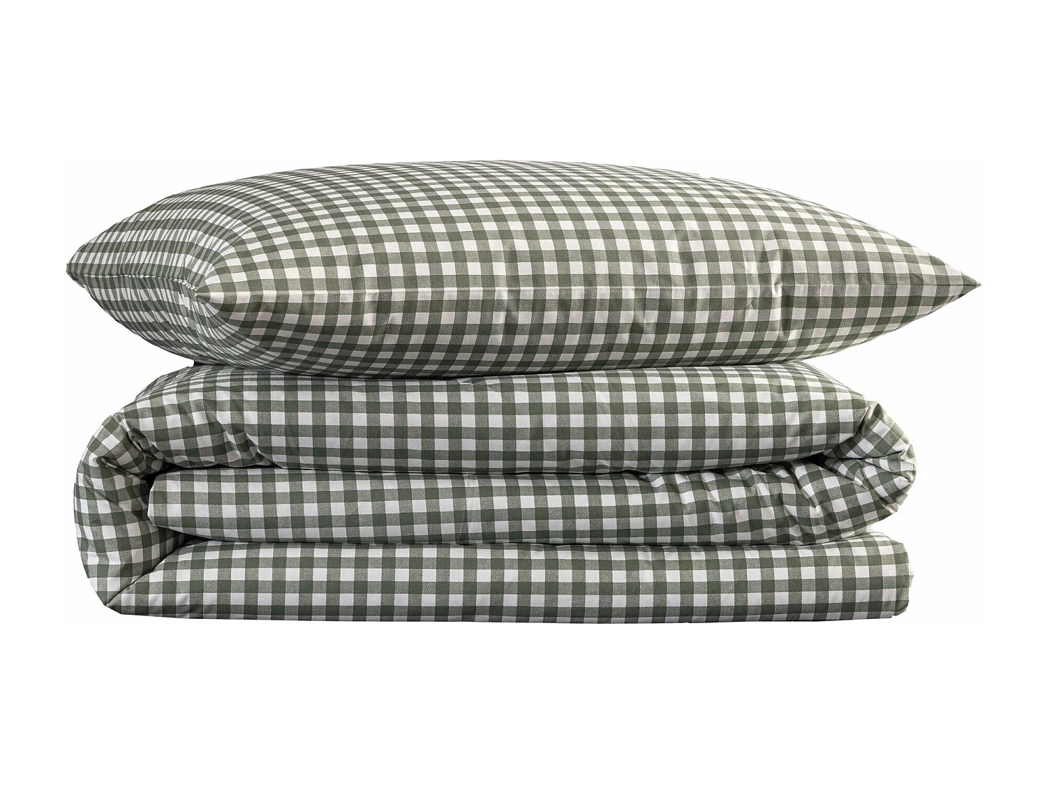 Parure de lit Vichy 140x200 Vert foncé