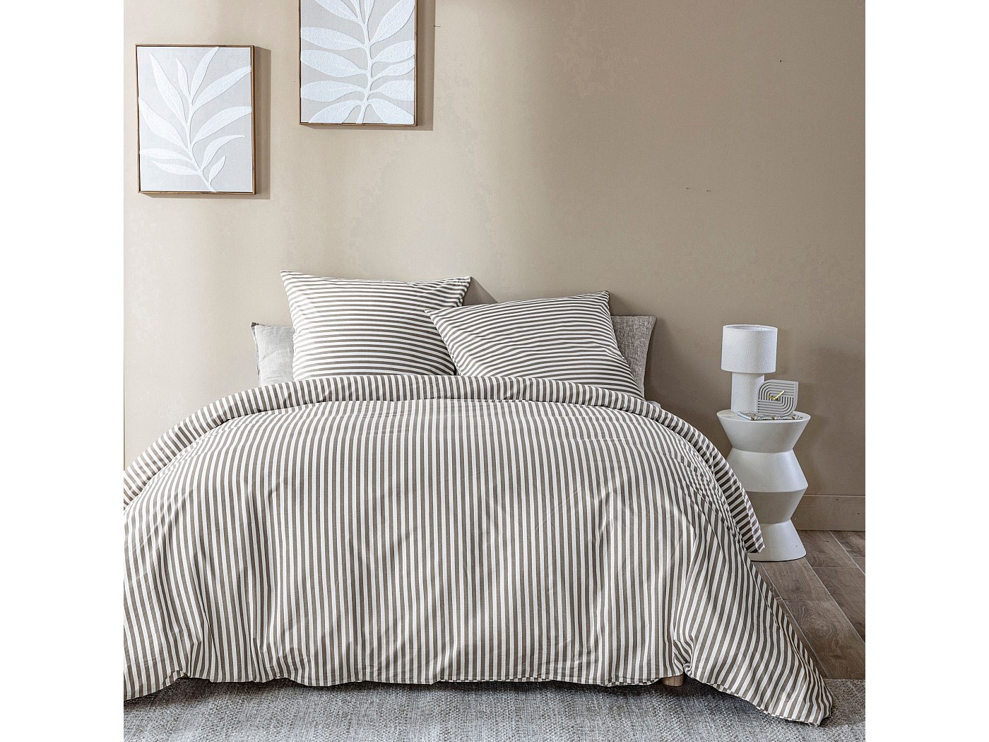 Parure De Lit Vichy Terre De Nuit 240x220 Noir - Carreaux 57 Fils/cm², 100% Coton, Housse Couette + Taies