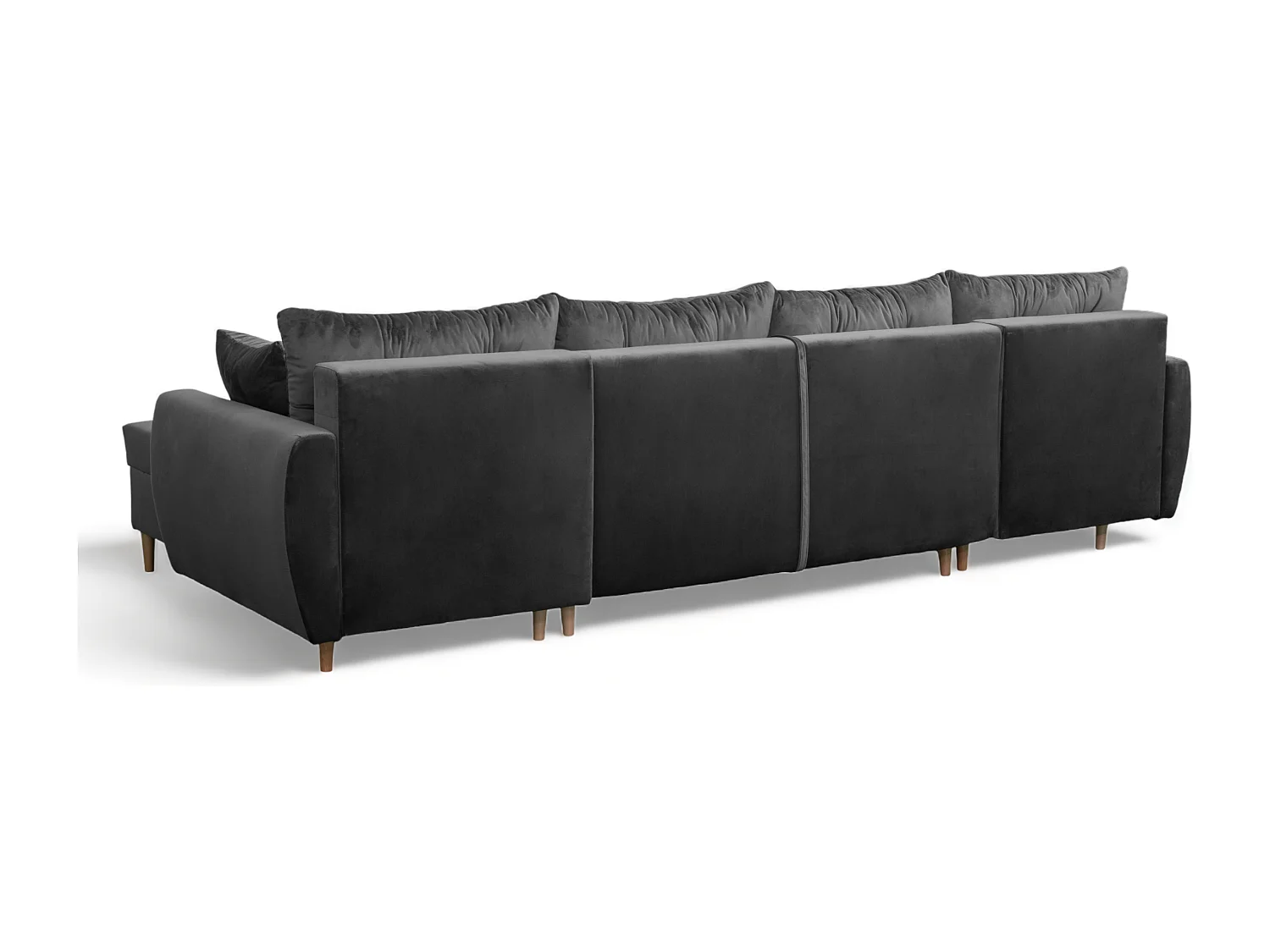 Ecksofa mit Schlaffunktion ROMEO U,  Stoff Riviera 95 grau, Maße 300 × 156 × 74 cm