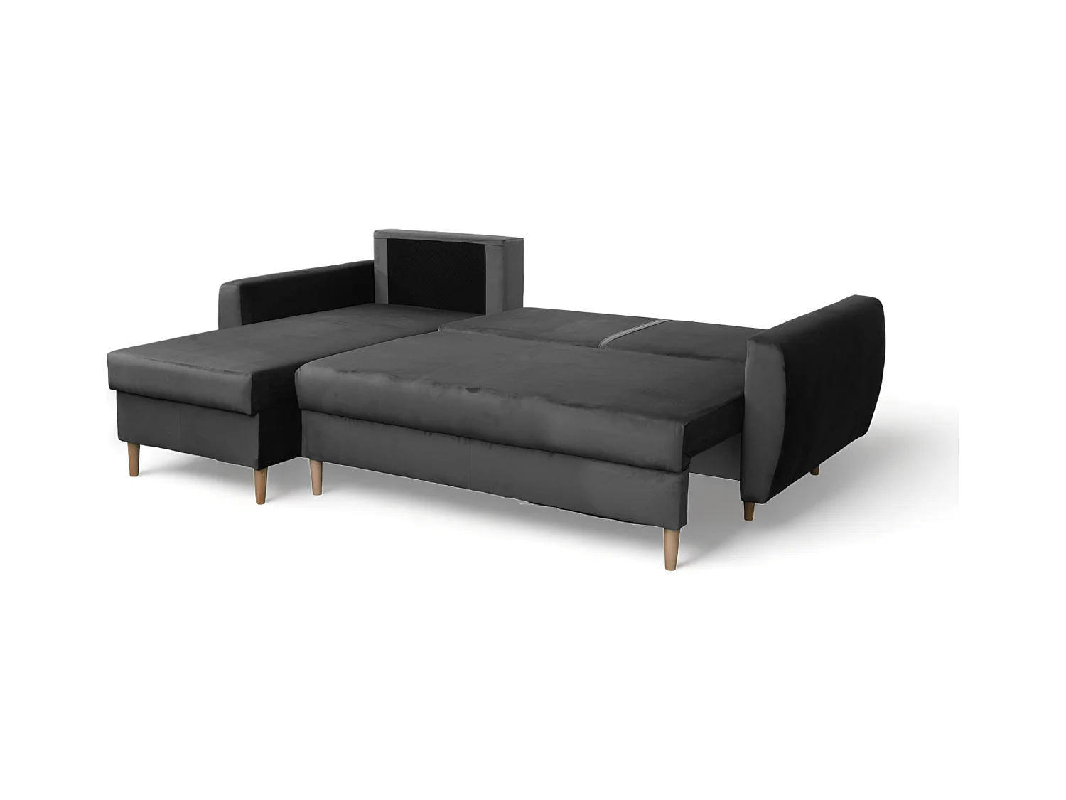 Narożnik z funkcją spania lewostronny  ROMEO L, tkanina Riviera 95 szara, 234x156x74 cm