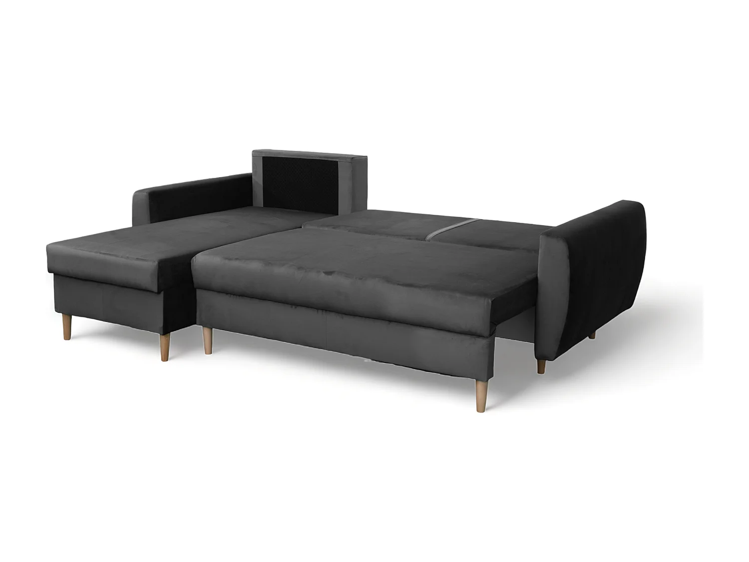 Ecksofa mit Schlaffunktion, linksseitig ROMEO L, Stoff Riviera 95 grau, 234x156x74 cm