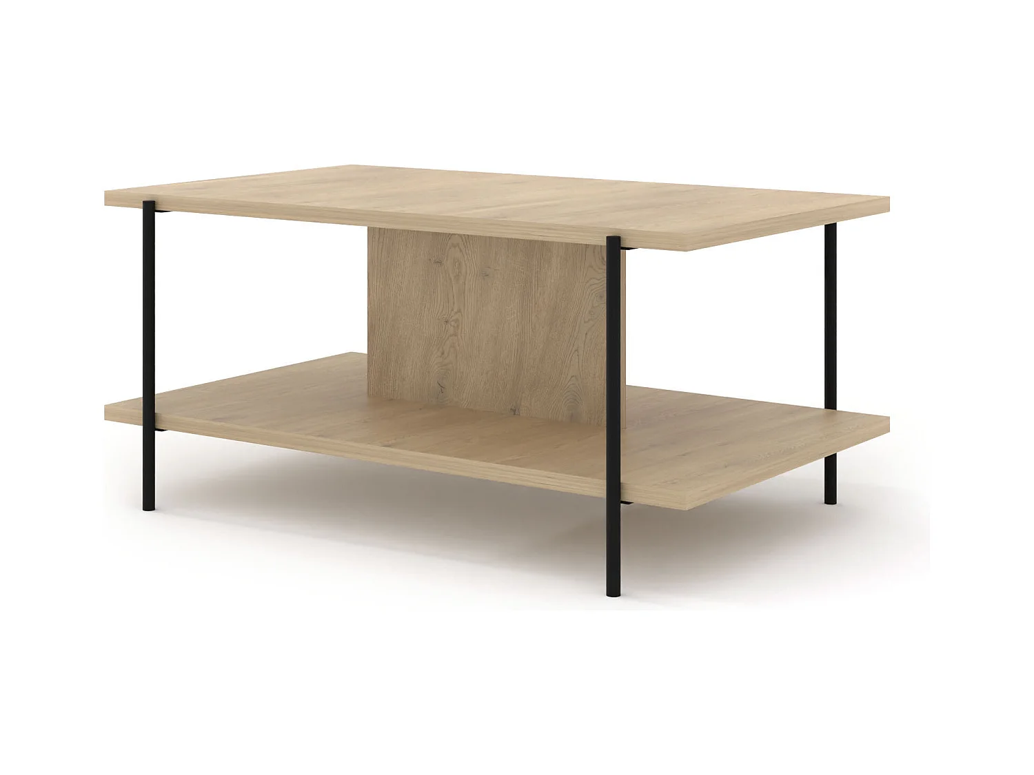 Dragonfly Tavolino - Rovere Cremona, Tavolino Moderno con Piedi Metallici