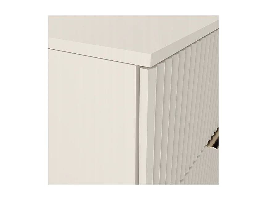 Kaszmirowy Zestaw Łazienkowy 100cm Szafka Blat Regały Ryflowane Fronty