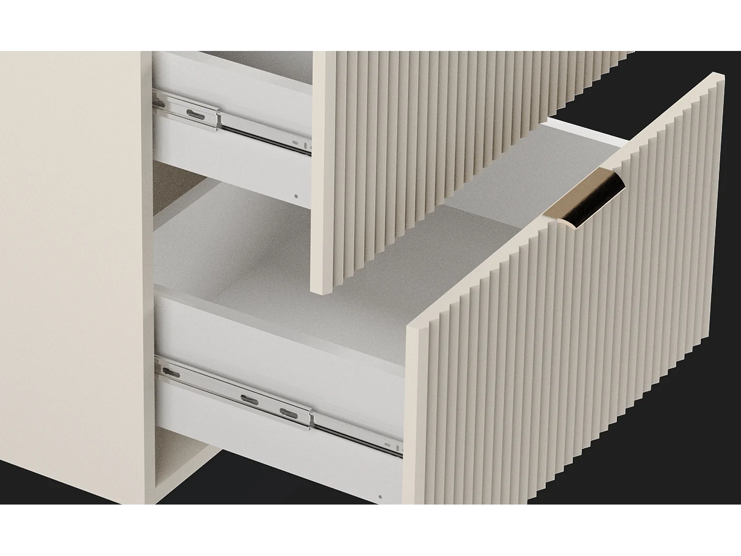 Conjunto de baño de cachemira 100 cm Armario Encimera Estanterías Frentes ranurados