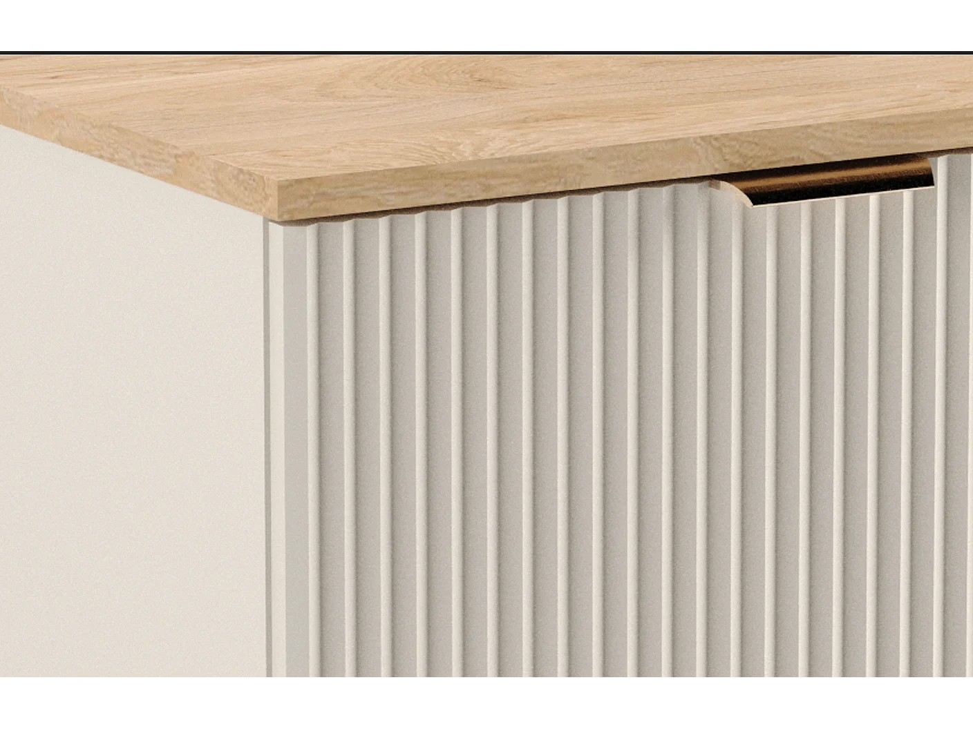 Conjunto de baño de cachemira 100 cm Armario Encimera Nogal Estanterías Fresadas Frentes