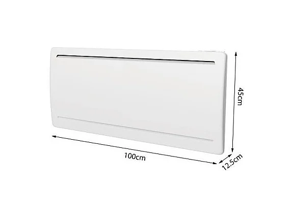 Radiateur électrique fixe a inertie seche céramique 2000W OCEANIC Rubis - Design galbé - Blanc - NF