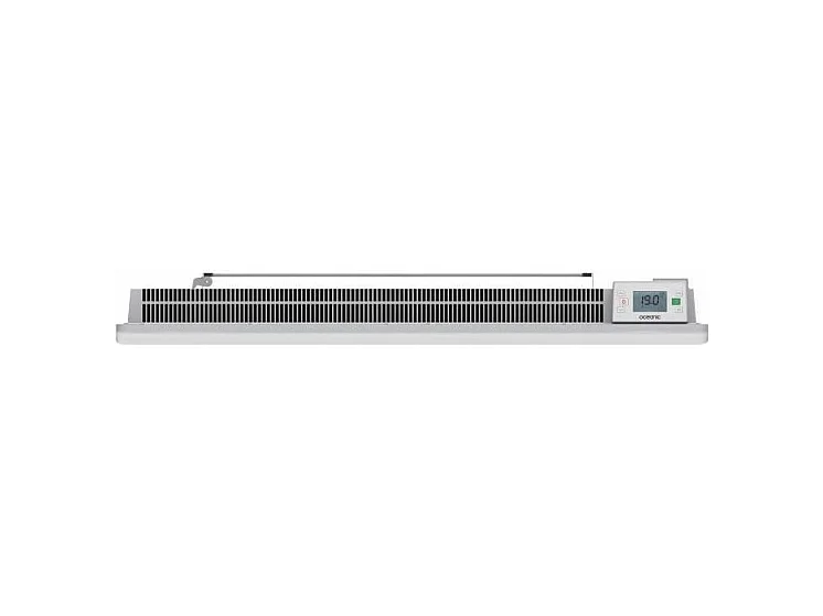 Fester elektrischer Heizkörper mit keramischer Trockeninertie 2000W OCEANIC Rubis - Gebogenes Design - Weiß