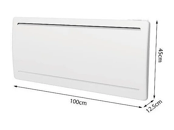 Radiateur électrique fixe a inertie seche céramique 2000W OCEANIC Rubis - Design galbé - Blanc - NF