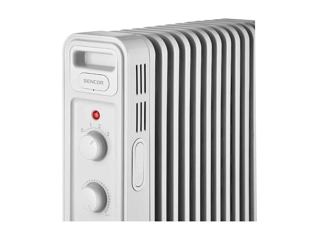 Radiateur électrique bain d'huile - SENCOR - SOH 3413WH - 2500 W - 2 boutons - Blanc