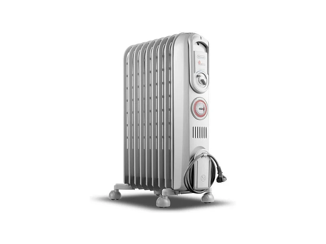 Radiateur bain d'huille VENTO DELONGHI - 1800W - 3 allures de chauffe - Technologie Real Energy -Effet Venturi -Batterie perform