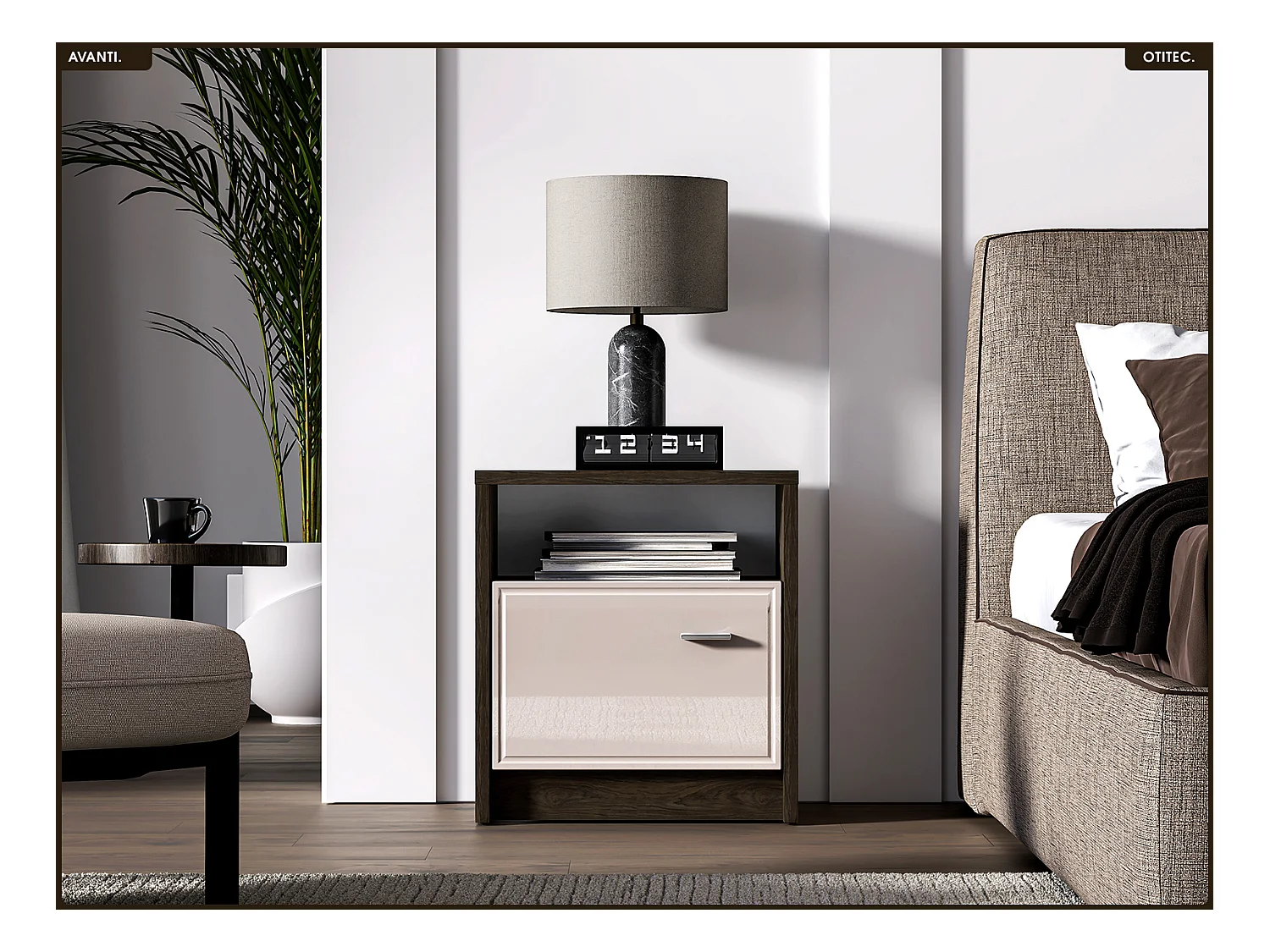 Table de chevet - L.92 x H.78 x P.40 cm - AVANTI