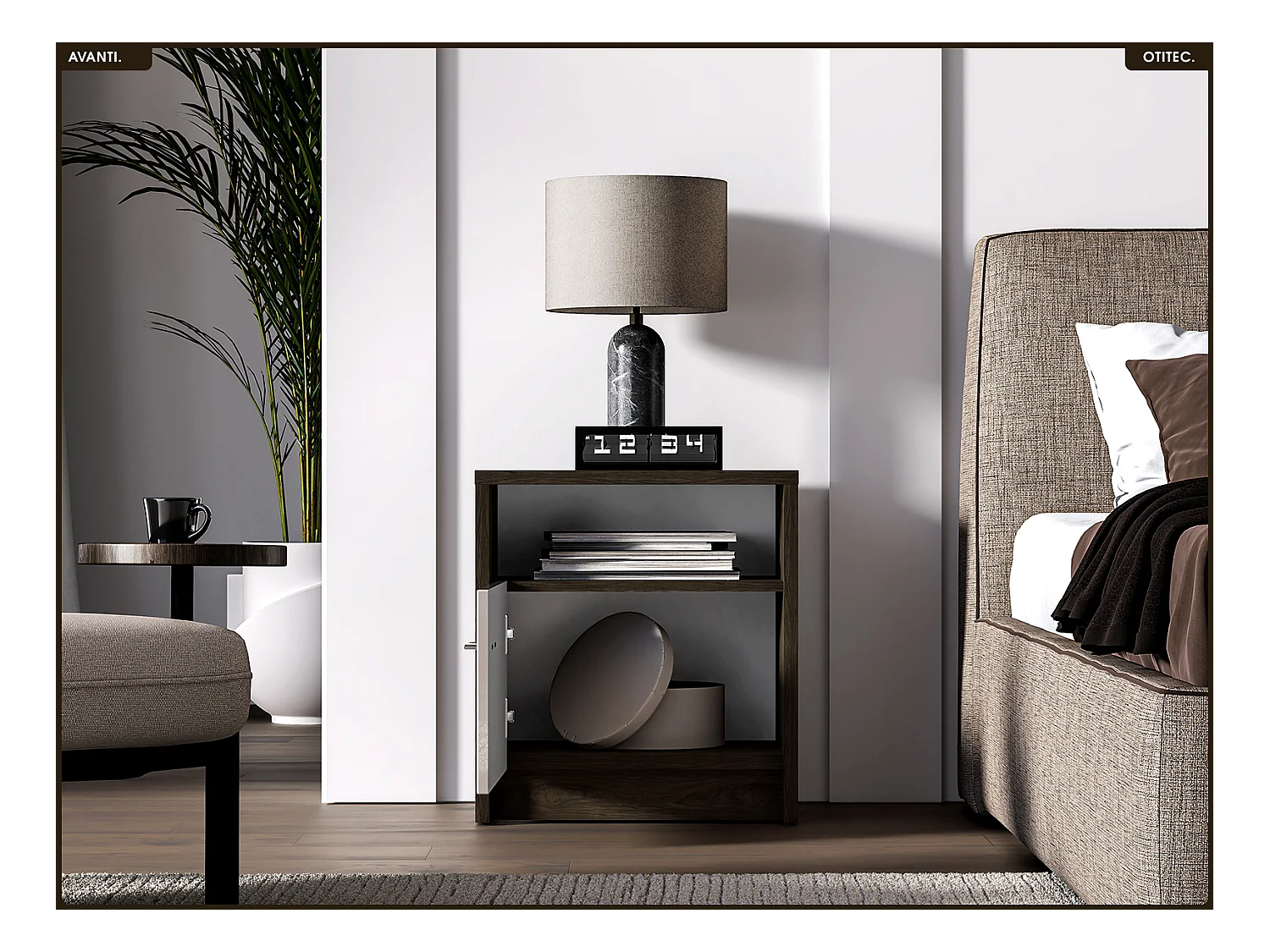 Table de chevet - L.92 x H.78 x P.40 cm - AVANTI