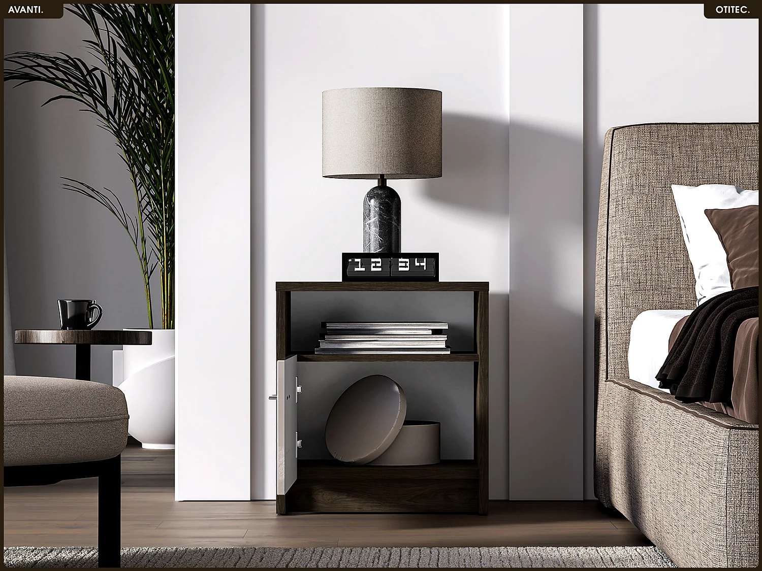 Table de chevet - L.92 x H.78 x P.40 cm - AVANTI