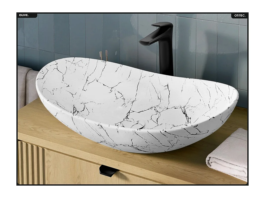 Ensemble de meubles sous vasque - 100 cm - avec Plan - Vasque - OLIVE - Chêne