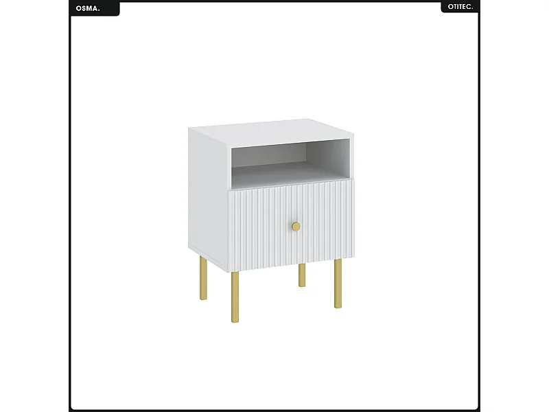 Table de chevet - H.60 x L.47 x P.41 - OSMA - NOIR