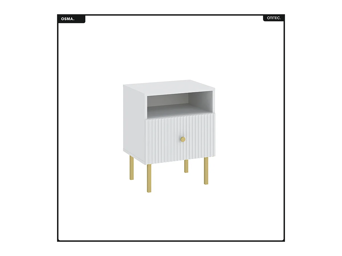 Table de chevet - H.60 x L.47 x P.41 - OSMA - NOIR