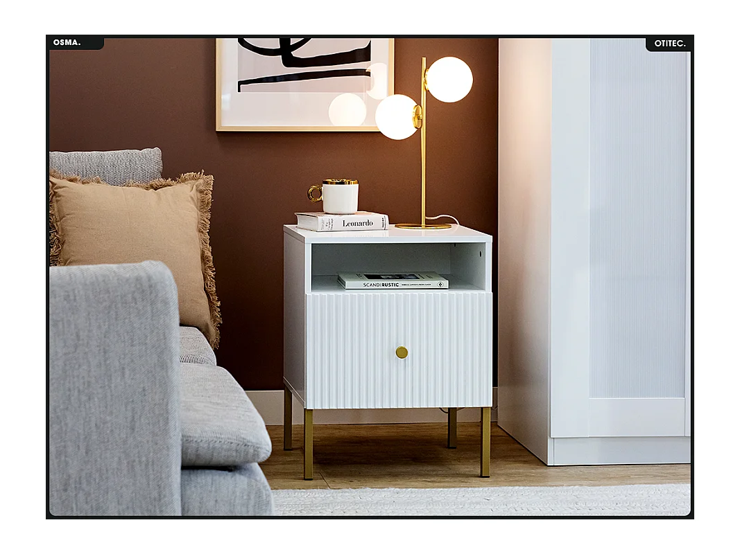 Table de chevet - H.60 x L.47 x P.41 - OSMA - NOIR