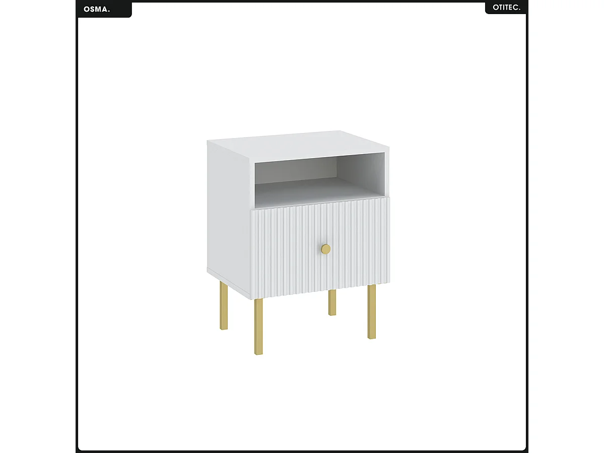 Table de chevet - H.60 x L.47 x P.41 - OSMA - NOIR