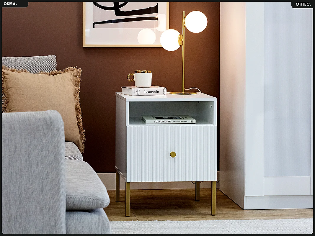 Table de chevet - H.60 x L.47 x P.41 - OSMA - NOIR